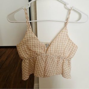 Pink Checkered Crop Top